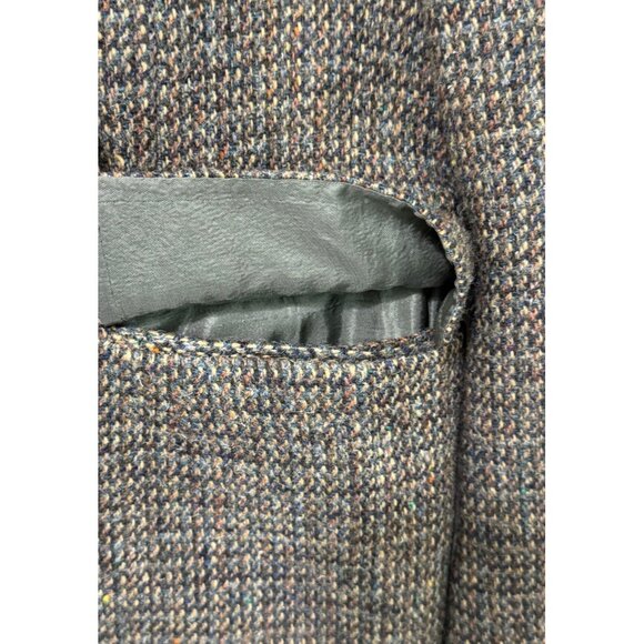 Vintage Harris Tweed Wool Sport Coat Blazer 2-Button Brown Blue Mens Size 38R/S? - Picture 7 of 16